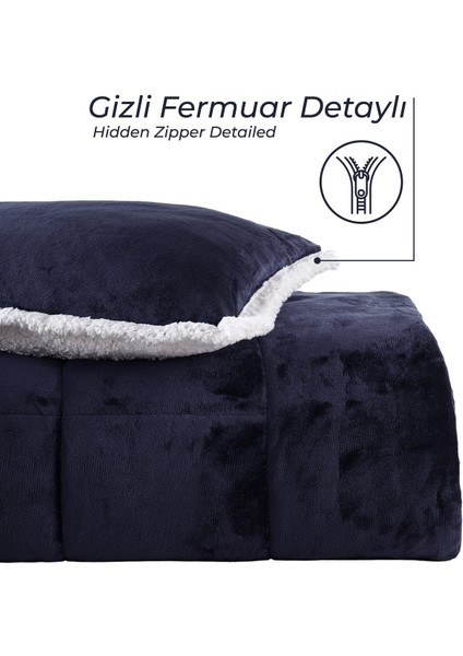 Solid Comfort Set Modern Uyku Seti Çift Kişilik Lacivert