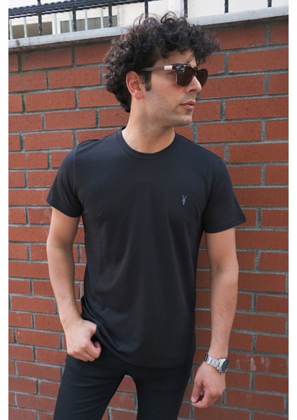 Bisiklet Yaka Standart Kalıp Basic Siyah-Beyaz Erkek T-Shirt 2'li Paket fırsatları