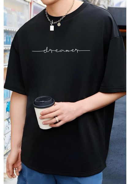 Dream 02 Baskılı Bisiklet Yaka Tshirt