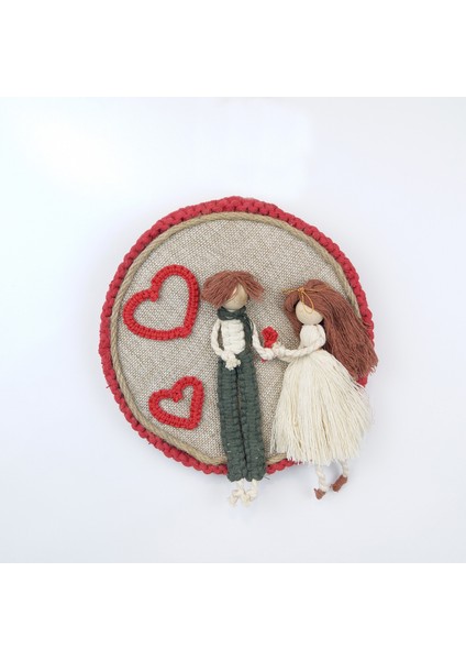 Sevgililer Gününe Özel El Yapımı Makrome Hatıra Çelengi