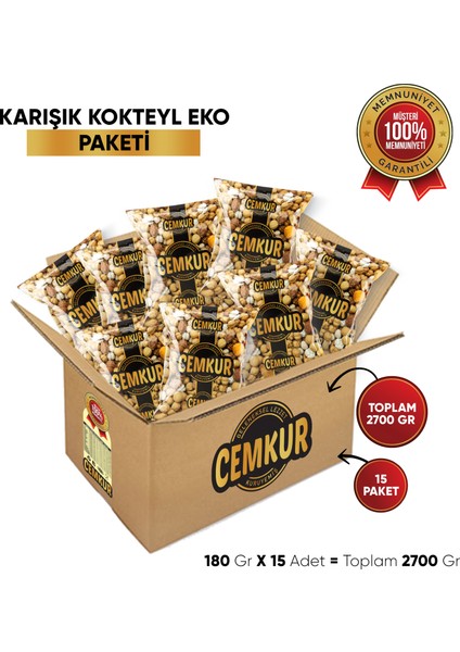 Cemkur Kuruyemiş Karışık Kokteyl Eko 180GR  x 15 Adet