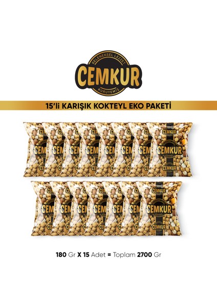 Cemkur Kuruyemiş Karışık Kokteyl Eko 180GR  x 15 Adet