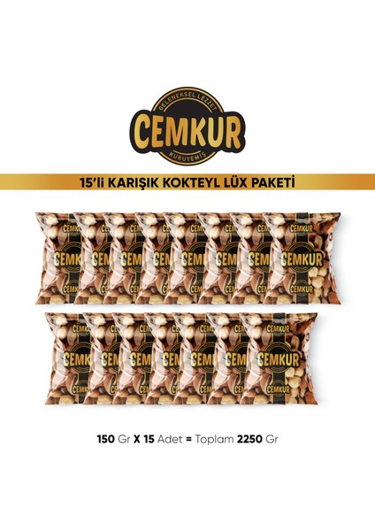 Cemkur Kuruyemiş Karışık Kokteyl Lüx 150GR  x 15 Adet