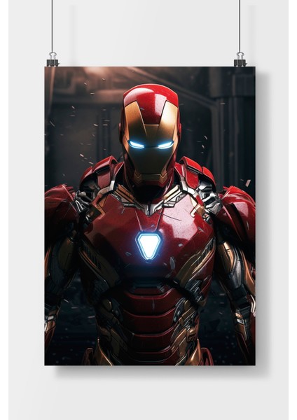 Poster City Postercity Iron Man Film Poster Çerçevesiz Parlak Kağıt