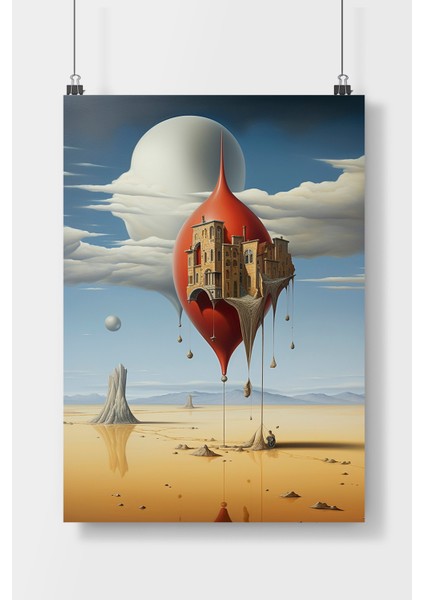 Postercity Sürrealist Tarzı Sanat Poster Çerçevesiz Parlak Kağıt