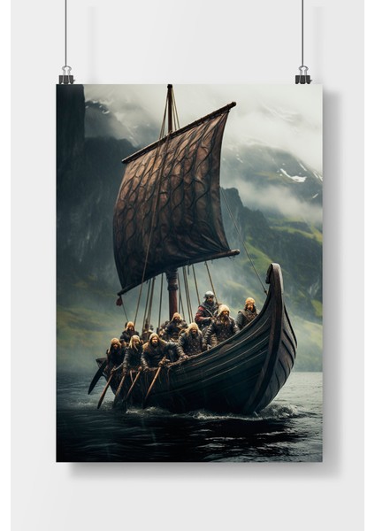 Postercity Vikingler Dizi Poster Çerçevesiz Parlak Kağıt