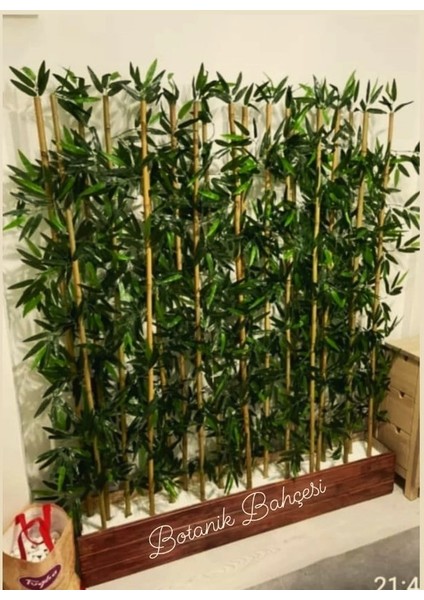 Yapay Bambu Ağacı %100 Orijinal Bamboo Gövde 2 mt Boy Seperatör Çam Lambiri Saksıda