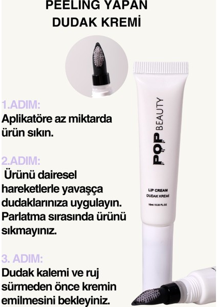 Peeling Yapan Dudak Kremi, Dudak Nemlendiricisi, Dudak Balmı Pembe