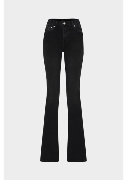 High Waist Flare Leg Full Length Stretc Jean