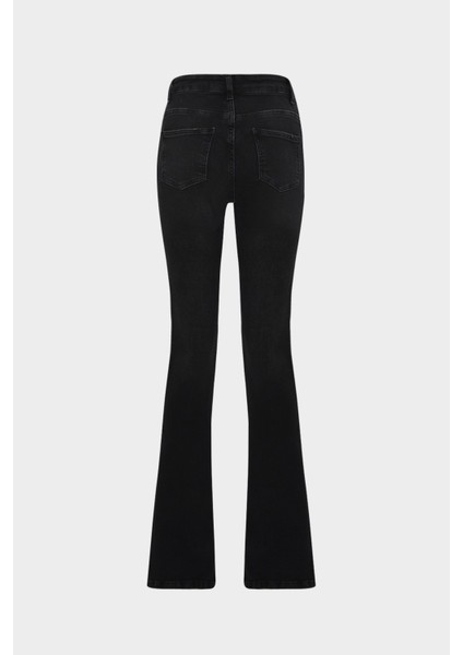 High Waist Flare Leg Full Length Stretc Jean fiyatları