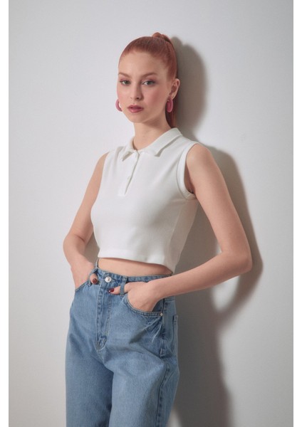 Fitilli Polo Yaka Crop Body