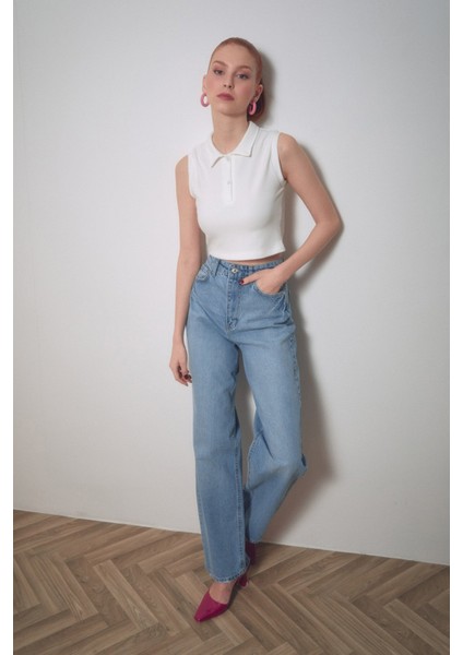 Fitilli Polo Yaka Crop Body fırsatları