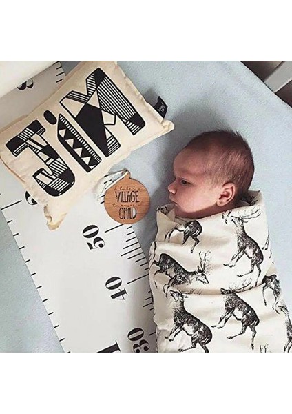 B Tarzı Ahşap Duvar Asılı Bebek Boy Ölçer Cetvel Duvar Sticker Dekoratif Prold Çocuklar Yatak Odası Ev Dekorasyonu Için Büyüme Tablosu (Yurt Dışından)