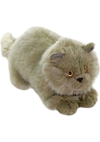 LISINYA193 Nessiworld Yatan Kedi Gri Peluş 26 cm