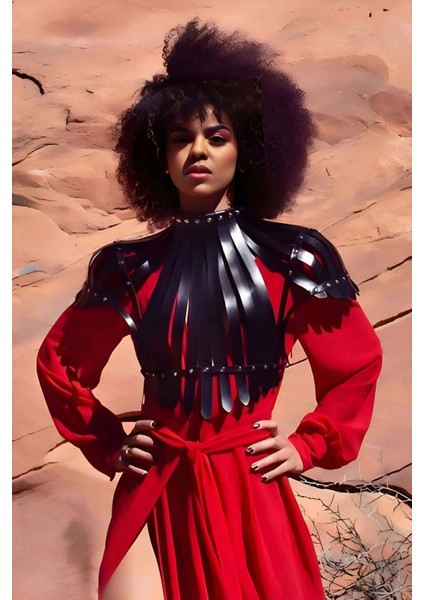 Mlvx Arkası Açık Deri Crop Büstiyer Harness - 1257 Blsm