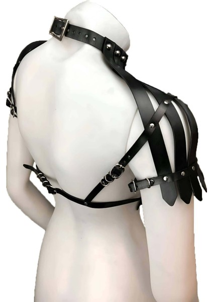 Mlvx Arkası Açık Deri Crop Büstiyer Harness - 1257 Blsm modelleri