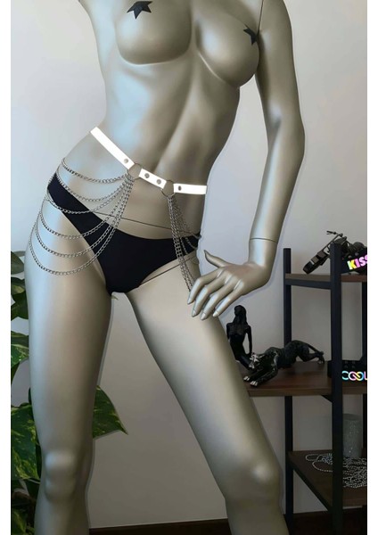 Mlvx Zincirli ve Reflektörlü Harness Bel Kemeri - 391 Blsm