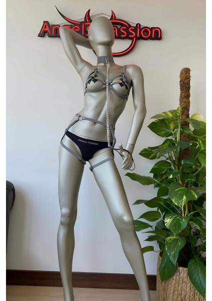 Mlvx Beyaz Reflektörlü Tasmalı Harness Takım - 311 Blsm