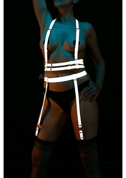 Mlvx Karanlıkta Parlayan Reflektörlü Jartiyer Harness Takım - 232 Blsm