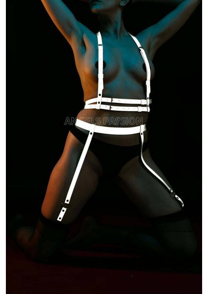 Mlvx Karanlıkta Parlayan Reflektörlü Jartiyer Harness Takım - 232 Blsm