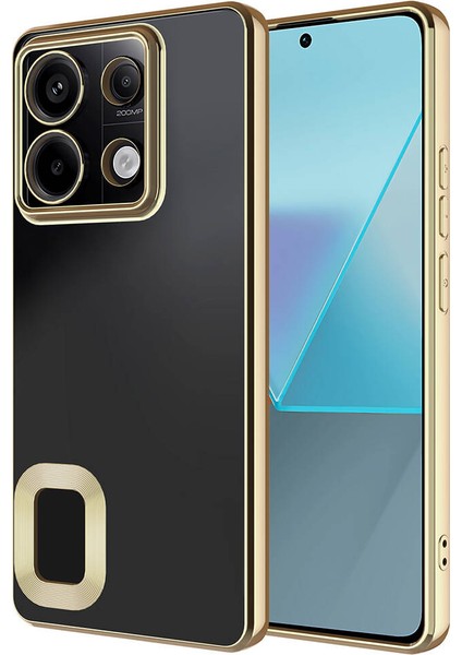 Xiaomi Redmi Note 13 Pro 5g Kapak Yanları Renkli Lens Korumalı Logo Gösteren Şeffaf Luxury Silikon Kılıf - Gold