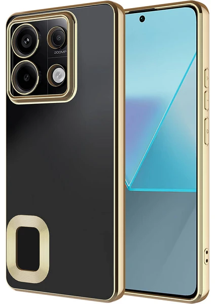 Kzy Xiaomi Redmi Note 13 Pro 5g Kapak Yanları Renkli Lens Korumalı Logo Gösteren Şeffaf Luxury Silikon Kılıf - Gold