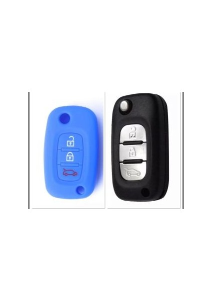 Megane Clio Fluence Uyumlu Silikon Anahtar Koruma Kılıfı 3 Tuşlu