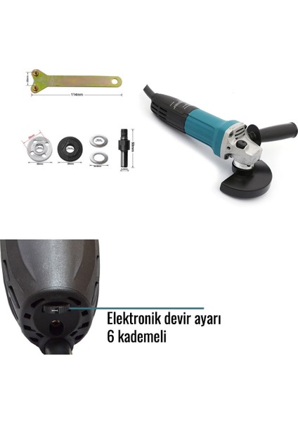 PH-T010 Devir Ayarsız Avuç Taşlama 125MM (Mavi)