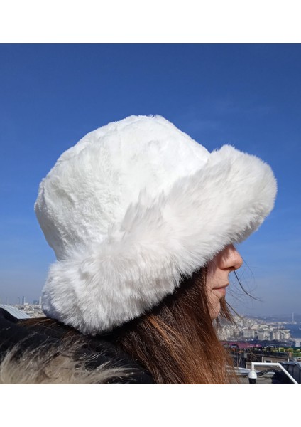 Pofidik Peluş Şapka Kışlık Suni Kürk Kalpak Kabarık Kova Şapka modelleri