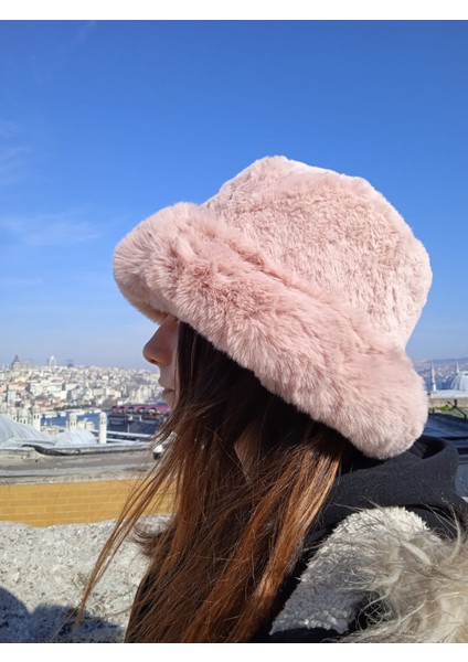 Pofidik Peluş Şapka Kışlık Suni Kürk Kalpak Kabarık Kova Şapka modelleri