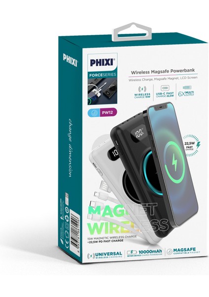 Force PW12 10.000MAH Wireless 4 Çıkışlı Powerbank