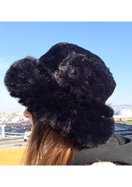 Pofidik Peluş Şapka Kışlık Suni Kürk Kalpak Kabarık Kova Şapka modelleri