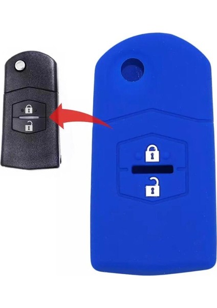 Mazda 2 3 5 6 Uyumlu 2 Tuşlu Silikon Anahtar Koruma Kılıfı