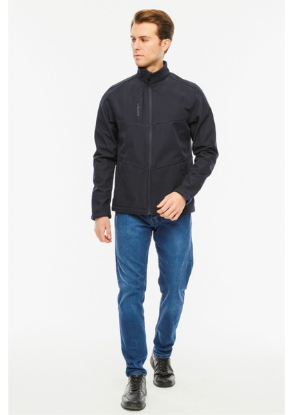 Softshell Mont Içi Polarlı Su ve Rüzgar Geçirmez Pro Model Lacivert Erkek