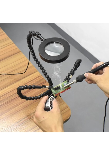 N-SN3SB-USB Stili Toolour Üçüncü Kol Lehimleme Istasyonu USB LED Işık Büyüteç Zeka Esnek Kollar Kaynak Pcb Aracı Tamiri Için Yardımcı Eller (Yurt Dışından) modelleri