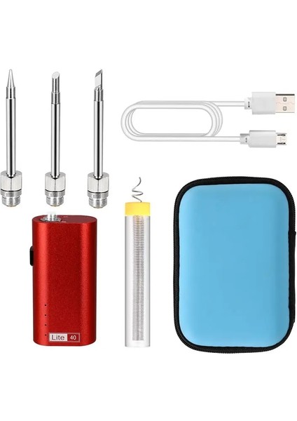 Kırmızı Havya Tarzı 5V Elektrikli Havya Kablosuz Şarj Havya USB Lehimleme Aracı ile Taşınabilir Android Arayüzü Şarj (Yurt Dışından)
