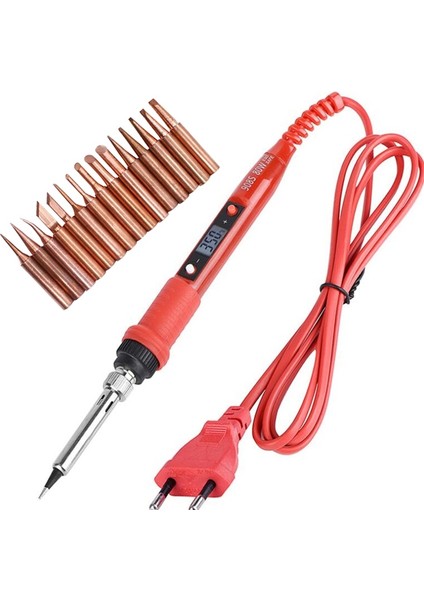 R80W Tarzı 220V Ab Fişi 110V 220V 80W LCD Havya Kiti Ayarlanabilir Sıcaklık Lehim Kaynak Araçları Seramik Isıtıcı Lehimleme Tkind Bakır Ucu (Yurt Dışından)