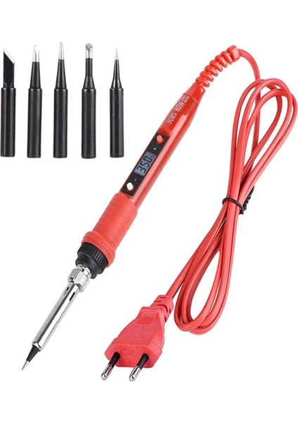 R80W Tarzı 220V Ab Fişi 110V 220V 80W LCD Havya Kiti Ayarlanabilir Sıcaklık Lehim Kaynak Araçları Seramik Isıtıcı Lehimleme Tkind Bakır Ucu (Yurt Dışından)