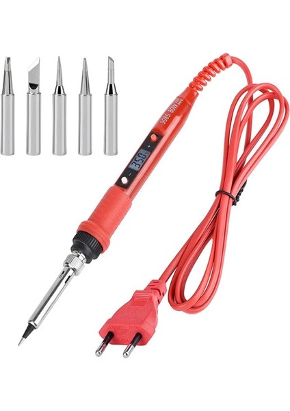 R80W Tarzı 220V Ab Fişi 110V 220V 80W LCD Havya Kiti Ayarlanabilir Sıcaklık Lehim Kaynak Araçları Seramik Isıtıcı Lehimleme Tkind Bakır Ucu (Yurt Dışından)