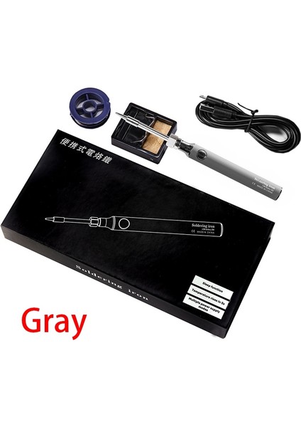 Gri Tarzı 8 Saat 5V 8W Akülü Havya Elektrikli USB Şarjlı Havya Seti Seti Lehimleme Kablosuz Şarj Havya (Yurt Dışından)