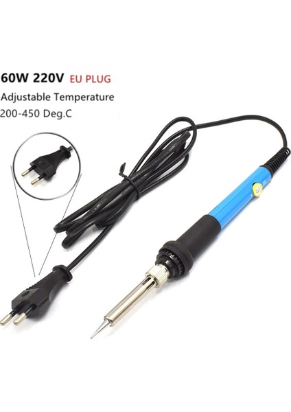 Kaynak Ipuçları Stili 60 W 220 V Elektrikli Havya Kiti Ayarlanabilir Sıcaklık Kalay Lehim Teli 5 Demir Ipuçları Kaynak Tabancası Tamir Araçları Ab Tak (Yurt Dışından) modelleri