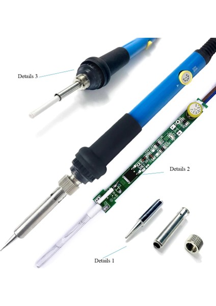 Kaynak Ipuçları Stili 60 W 220 V Elektrikli Havya Kiti Ayarlanabilir Sıcaklık Kalay Lehim Teli 5 Demir Ipuçları Kaynak Tabancası Tamir Araçları Ab Tak (Yurt Dışından) fırsatları