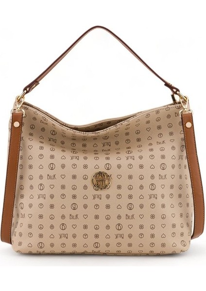 Monogram Açık Vizon/taba Kadın Omuz Çantası Nv 1003-MN