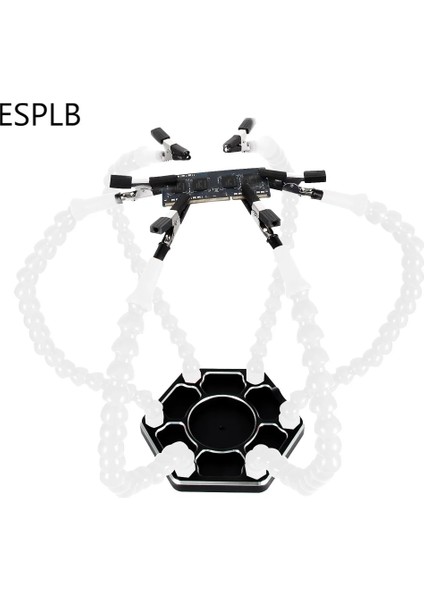 S2066 Tarzı Esplb Üçüncü Yardım Eli Lehimleme Istasyonu Esnek Kollar 3x Büyüteç USB El Feneri Büyüteç Kaynak Tamir Istasyonu (Yurt Dışından)