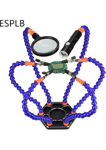 S2066 Tarzı Esplb Üçüncü Yardım Eli Lehimleme Istasyonu Esnek Kollar 3x Büyüteç USB El Feneri Büyüteç Kaynak Tamir Istasyonu (Yurt Dışından) modelleri