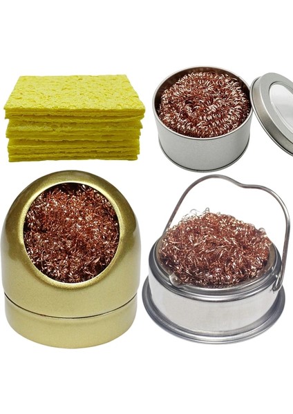 Gümüş Set C Stili Havya Ucu Temizleyici Kaynak Havya Ucu Temizleme Sünger ve Tutucu ile Bakır Tel Temizleme Topu Suya Gerek Yok (Yurt Dışından) modelleri