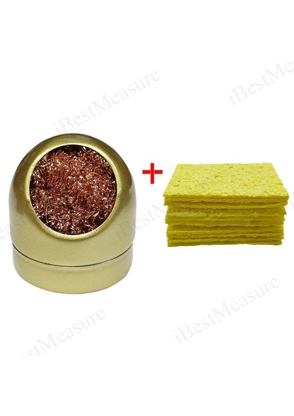 Altın Set B Stili Havya Ucu Temizleyici Kaynak Havya Ucu Temizleme Sünger ve Tutucu ile Bakır Tel Temizleme Topu Suya Gerek Yok (Yurt Dışından)