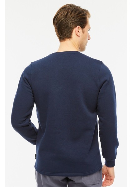 Sweatshirt Bisiklet Yaka Içi Polarlı 3 Iplik Pamuklu Normal Kesim Erkek Lacivert fiyatları
