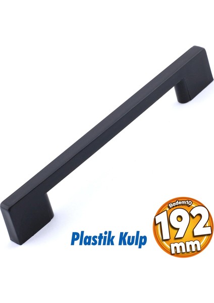 Plastik Kulp Köprü Mobilya Mutfak Dolabı Çekmece Dolap Kulpları Kapak Kulpu Kulbu Siyah 192 mm