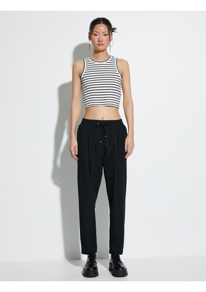 Paraşüt Pantolon Havuç Kesim Beli Bağcıklı Cep Detaylı